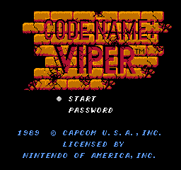 Code Name - Viper Title Screen
